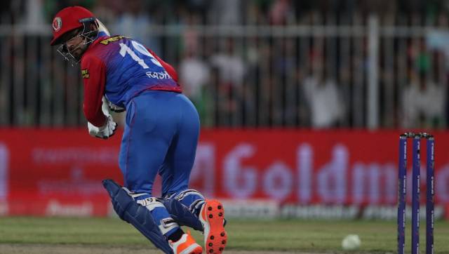 Rashid Khan (18 not out) and Azmatullah Omarzai (10 not out) took Afghanistan to a crucial 129-6 in 20 overs AFP