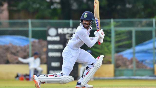 Ruturaj Gaikwad in action during India A vs New Zealand A unofficial third Test in Bengaluru on Thursday. Twitter/CSK