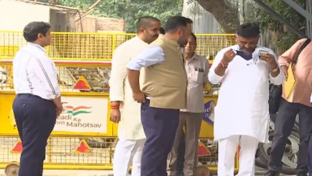 Money laundering case: Karnataka Congress chief DK Shivakumar appears before ED Money laundering case: Karnataka Congress chief DK Shivakumar appears before ED