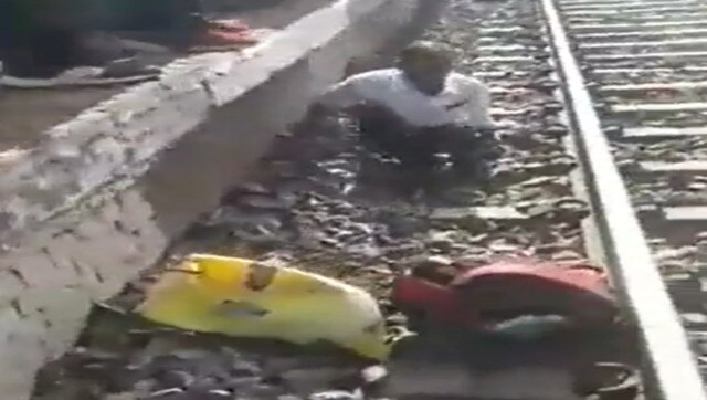 Caught on camera: UP man miraculously survives after train runs over him