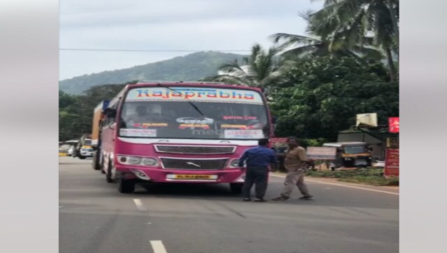 Watch: Principal stops speeding private bus to onboard students, warns driver