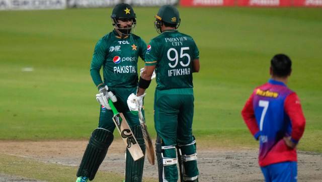 Shadab Khan and Iftikhar Ahmed brought Pakistan chase back on track with a 42-run stand for the fourth wicket