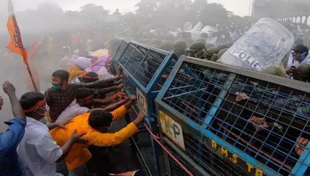 Cops use teargas, car set on fire: How BJP protest in Kolkata escalated