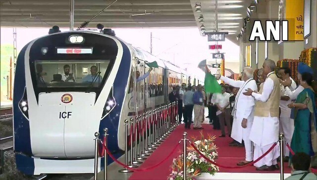 Prime Minister Narendra Modi flagged off the Gandhinagar to Mumbai Vande Bharat Express on Friday. ANI Prime Minister Narendra Modi flagged off the Gandhinagar to Mumbai Vande Bharat Express on Friday. ANI