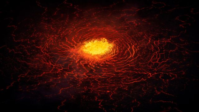 Big Bang: In the picture, a secondary fissure happening a few hundreds metres from the main crater of Fagradalsfjall volcano, during the very last eruptive phase. It was captured as a storm was hitting west Iceland, with rain and strong winds. Due to the difficult conditions, a drone capture like this is unique. Image Courtesy: Armand Sarlangue Big Bang: In the picture, a secondary fissure happening a few hundreds metres from the main crater of Fagradalsfjall volcano, during the very last eruptive phase. It was captured as a storm was hitting west Iceland, with rain and strong winds. Due to the difficult conditions, a drone capture like this is unique. Image Courtesy: Armand Sarlangue
