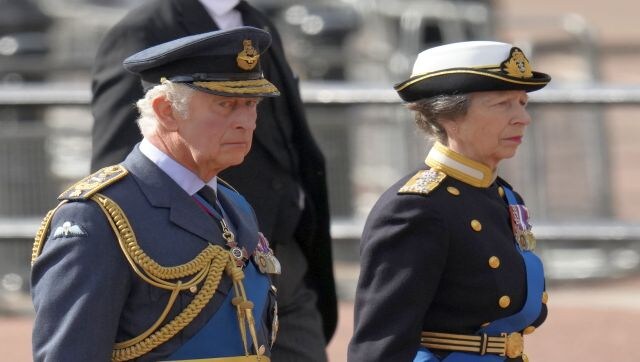 King Charles III, Princess Anne, who has remained with her mother since she died last Thursday, Prince Andrew and Prince Edward also followed the coffin on the 1.2 mile journey to Westminster Hall — the ancient heart of the Houses of Parliament where up to one million Britons hope to see the Queen lying in state. AP King Charles III, Princess Anne, who has remained with her mother since she died last Thursday, Prince Andrew and Prince Edward also followed the coffin on the 1.2 mile journey to Westminster Hall — the ancient heart of the Houses of Parliament where up to one million Britons hope to see the Queen lying in state. AP