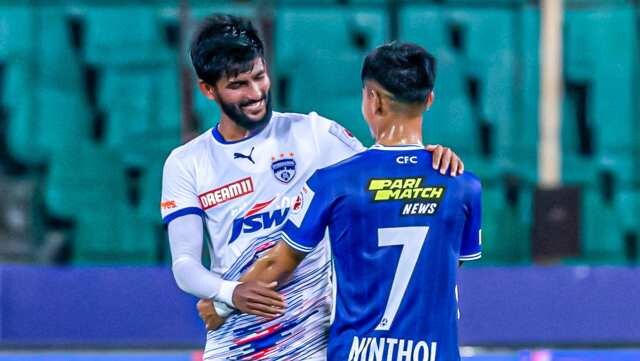 ISL 2022-23: 10-man Chennaiyin FC hold Bengaluru FC to 1-1 draw ISL 2022-23: 10-man Chennaiyin FC hold Bengaluru FC to 1-1 draw