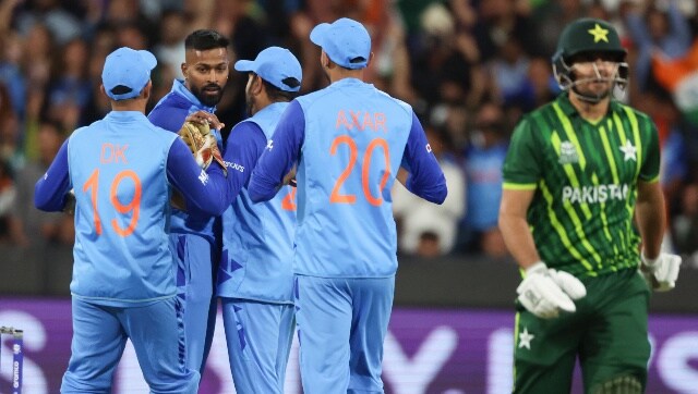 Hardik Pandya ripped through the Pakistan middle-order as he too bagged a three-fer. But the Pakistan side managed to put 159/8 in 20 overs. AP Hardik Pandya ripped through the Pakistan middle-order as he too bagged a three-fer. But the Pakistan side managed to put 159/8 in 20 overs. AP