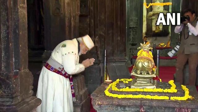 PM Modi arrives at Kedarnath temple, to inaugurate 9.7 km long Gaurikund-Kedarnath ropeway project PM Modi arrives at Kedarnath temple, to inaugurate 9.7 km long Gaurikund-Kedarnath ropeway project
