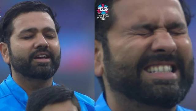 Watch Rohit Sharma Struggles To Control His Tears During India Vs