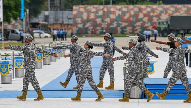 A new pattern of combat uniform for IAF personnel was unveiled today. The indigenously-made uniform merges with the terrain in hilly areas, deserts or jungles, and helps the forces to maintain their camouflage. PTI Photo A new pattern of combat uniform for IAF personnel was unveiled today. The indigenously-made uniform merges with the terrain in hilly areas, deserts or jungles, and helps the forces to maintain their camouflage. PTI Photo