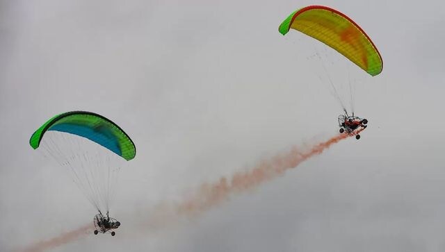 The IAF displayed its might with paratroopers and indigenously-built aircraft stealing the show. The newly inducted Light Combat Helicopter (LCH) ‘Prachand’, also featured during the Air Force Day fly-past.<br />PTI Photo The IAF displayed its might with paratroopers and indigenously-built aircraft stealing the show. The newly inducted Light Combat Helicopter (LCH) ‘Prachand’, also featured during the Air Force Day fly-past.<br />PTI Photo
