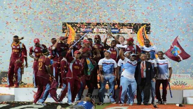 West Indies defeated Sri Lanka in the final by 36 runs in Colombo to lift their first T20 World Cup trophy in 2012. AFP West Indies defeated Sri Lanka in the final by 36 runs in Colombo to lift their first T20 World Cup trophy in 2012. AFP