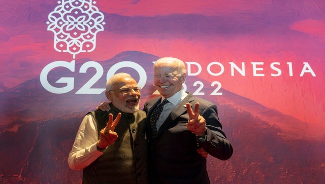 US President Joe Biden made victory gestures with Prime Minister Narendra Modi before the Partnership for Global Infrastructure and Investment meeting at the G20 summit on Tuesday. At the Summit, both Modi and Biden reviewed the growing partnership between India and US including cooperation in factors like technologies and also expressed their satisfaction over groupings like Quad. AP US President Joe Biden made victory gestures with Prime Minister Narendra Modi before the Partnership for Global Infrastructure and Investment meeting at the G20 summit on Tuesday. At the Summit, both Modi and Biden reviewed the growing partnership between India and US including cooperation in factors like technologies and also expressed their satisfaction over groupings like Quad. AP