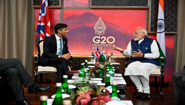 G20 Summit: PM Modi, Rishi Sunak discuss collaboration in trade, defence, security G20 Summit: PM Modi, Rishi Sunak discuss collaboration in trade, defence, security