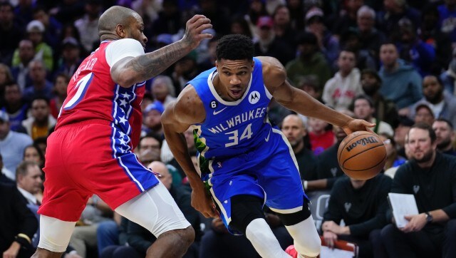 NBA: Giannis Antetokounmpo argues with arena worker, flings ladder after defeat