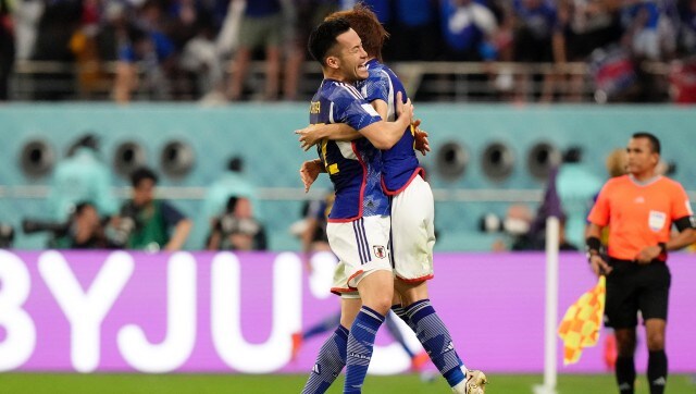 Japan trailed for most of the match but won with two late goals against Germany. The result comes a day after Argentina were beaten by Saudi Arabia. (AP) Japan trailed for most of the match but won with two late goals against Germany. The result comes a day after Argentina were beaten by Saudi Arabia. (AP)