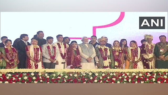 PM Modi attends mass wedding ceremony of over 550 orphan girls in Gujarat's Bhavnagar