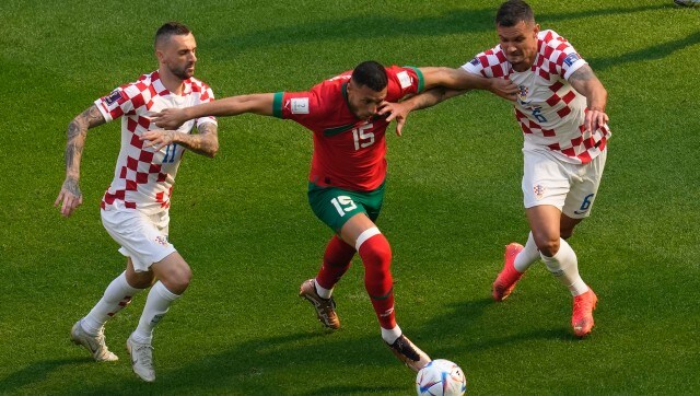 In the day’s first game, last edition’s finalists Croatia were held to a stalemate by Morocco. (AP) In the day’s first game, last edition’s finalists Croatia were held to a stalemate by Morocco. (AP)