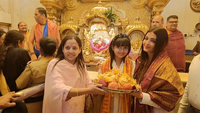 Aishwarya Rai, daughter Aaradhya visit Siddhivinayak temple on actor's 49th birthday; see pictures Aishwarya Rai, daughter Aaradhya visit Siddhivinayak temple on actor's 49th birthday; see pictures