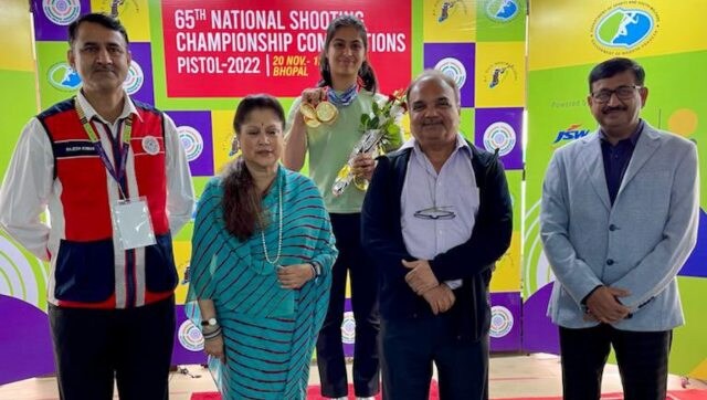Manu Bhaker sweeps women’s 25m pistol competition at Shooting Nationals with four golds Manu Bhaker sweeps women’s 25m pistol competition at Shooting Nationals with four golds
