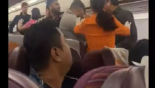 Watch: Scuffle onboard plane from Bangkok to Kolkata, clip of incident shared widely on social media Watch: Scuffle onboard plane from Bangkok to Kolkata, clip of incident shared widely on social media