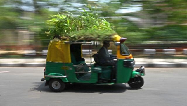 Green on Wheels: Autorickshaw driver Mahendra Kumar drives his vehicle with a ‘garden’ on its roof, in New Delhi. Yellow and green autorickshaws are ubiquitous on New Delhi’s roads but Mahendra Kumar’s vehicle stands out — it has a garden on its roof aimed at keeping passengers cool during the searing summer season. AFP Green on Wheels: Autorickshaw driver Mahendra Kumar drives his vehicle with a ‘garden’ on its roof, in New Delhi. Yellow and green autorickshaws are ubiquitous on New Delhi’s roads but Mahendra Kumar’s vehicle stands out — it has a garden on its roof aimed at keeping passengers cool during the searing summer season. AFP