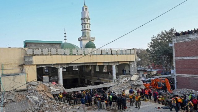 As per Dawn News TV report, the explosion took place around 1:40 pm on Monday. One side of the mosque collapsed due to the impact of the explosion. AFP As per Dawn News TV report, the explosion took place around 1:40 pm on Monday. One side of the mosque collapsed due to the impact of the explosion. AFP