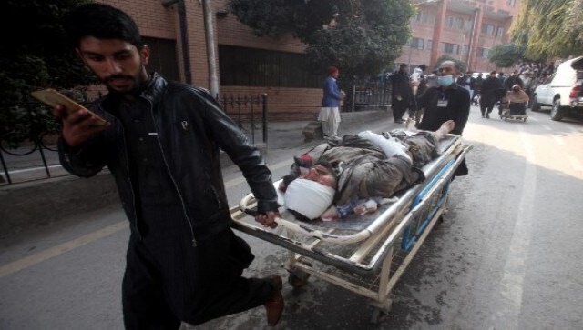 The injured are shifted to the Lady Reading Hospital in Peshawar. A spokesman of the hospital, Mohammad Asim, said they had received over 90 injured people. AFP The injured are shifted to the Lady Reading Hospital in Peshawar. A spokesman of the hospital, Mohammad Asim, said they had received over 90 injured people. AFP