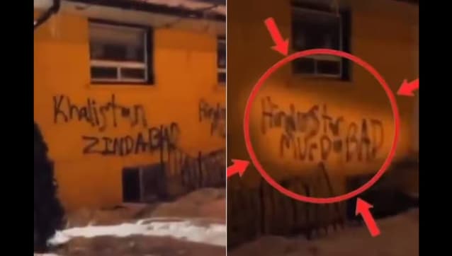 Heritage Hindu temple defaced with anti-India graffiti in Canada; Sikhs for Justice alleged to be involved Heritage Hindu temple defaced with anti-India graffiti in Canada; Sikhs for Justice alleged to be involved