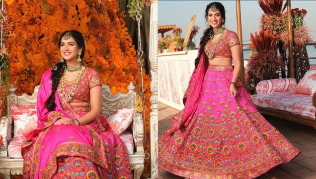 Anant Ambani's bride-to-be Radhika Merchant dances on Ghar More Pardesiya at her mehendi ceremony Anant Ambani's bride-to-be Radhika Merchant dances on Ghar More Pardesiya at her mehendi ceremony