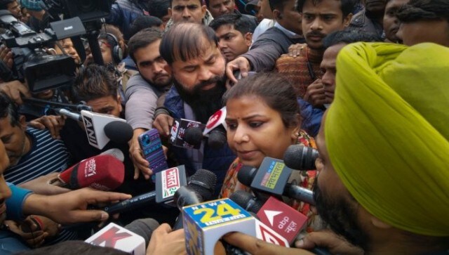 Addressing the media, the Aam Aadmi Party (AAP) has alleged that one of the accused is a BJP member. The ruling party has also accused L-G Saxena and senior officials of Delhi Police of deliberately concealing this information. Image credit: PTI Addressing the media, the Aam Aadmi Party (AAP) has alleged that one of the accused is a BJP member. The ruling party has also accused L-G Saxena and senior officials of Delhi Police of deliberately concealing this information. Image credit: PTI