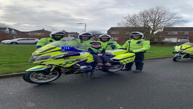 Little boy's dream comes true after he leads team of officers on mini police bike; video wins internet