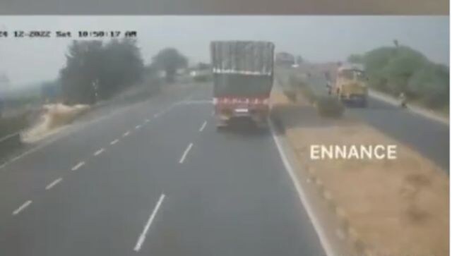 Viral video: Truck driver’s presence of mind saves lives of biker, his companion