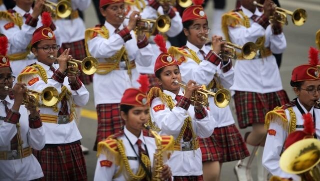 National Cadet Corps (NCC) band mesmerised audiences with their performance. The theme of ‘Nari Shakti’ and women empowerment was dominant in this year’s Republic Day which was visible in the tableaux of Kerala, Karnataka, Tamil Nadu, Maharashtra, and Tripura as well as the Ministry of Culture. AFP National Cadet Corps (NCC) band mesmerised audiences with their performance. The theme of ‘Nari Shakti’ and women empowerment was dominant in this year’s Republic Day which was visible in the tableaux of Kerala, Karnataka, Tamil Nadu, Maharashtra, and Tripura as well as the Ministry of Culture. AFP