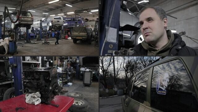 Ukraine garage turns beat-up cars into battlefield assets