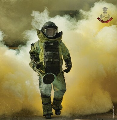 The fearless diffusers: A member of the bomb disposal team in his bomb suit. Image Courtesy: Pravin Talan The fearless diffusers: A member of the bomb disposal team in his bomb suit. Image Courtesy: Pravin Talan