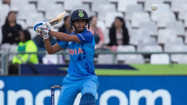 India's Harmanpreet Kaur in action against the West Indies during the Women's T20 World Cup cricket match in Cape Town, South Africa, Wednesday Feb. 15, 2023. (AP Photo/Halden Krog)