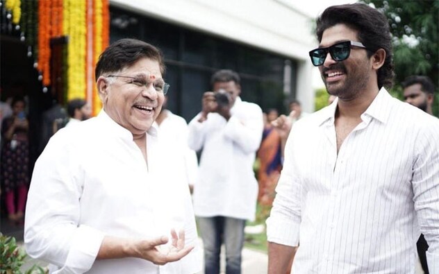 It’s truly the most adorable father-son moment captured in a picture while Allu Arjun is captured with his father Allu Aravind. It’s truly the most adorable father-son moment captured in a picture while Allu Arjun is captured with his father Allu Aravind.