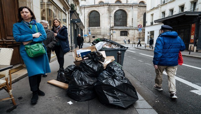 Paris City Hall said that as of Sunday, some 5,400 tonnes of garbage were piled in the streets of the French capital, which included in front of the building where the Senate meets. The stench of rotting fish and other food wafted in the wind, especially around some restaurants. AP