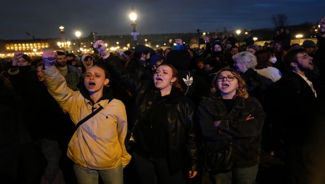 French Interior Minister Gérald Darmanin told radio station RTL that 310 people were arrested overnight, most of them in Paris. AP French Interior Minister Gérald Darmanin told radio station RTL that 310 people were arrested overnight, most of them in Paris. AP