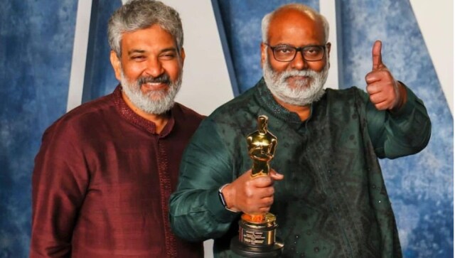 SS Rajamouli and Naatu Naatu composer MM Keeravaani are all smiles at Oscars after party