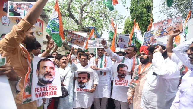 Defending Gandhi’s disqualification, Union Minister of State for Law and Justice S P S Baghel termed it as “lawful” and asserted that “everyone is equal before law”. He also noted that a BJP MLA was also recently disqualified in Uttar Pradesh following his conviction in a criminal case. Image Courtesy: @INCIndia/Twitter Defending Gandhi’s disqualification, Union Minister of State for Law and Justice S P S Baghel termed it as “lawful” and asserted that “everyone is equal before law”. He also noted that a BJP MLA was also recently disqualified in Uttar Pradesh following his conviction in a criminal case. Image Courtesy: @INCIndia/Twitter