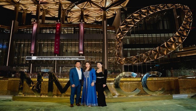 Sachin Tendulkar with his wife Anjali and daughter Sara attend the grand opening of NMACC in Mumbai. The cultural centre seamlessly integrates public art into its transformative spaces,<br />creating a visually stimulating, unique environment that engages viewers in<br />conversation. Sachin Tendulkar with his wife Anjali and daughter Sara attend the grand opening of NMACC in Mumbai. The cultural centre seamlessly integrates public art into its transformative spaces,<br />creating a visually stimulating, unique environment that engages viewers in<br />conversation.