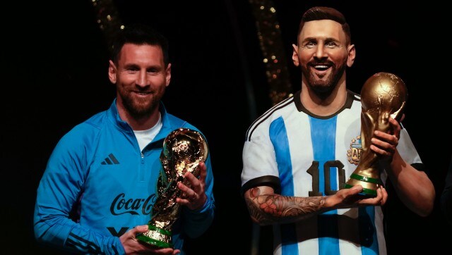Lionel Messi honored with a statue at South American football association's headquarters