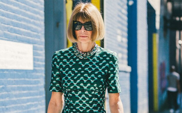 Her Wikiedia page also says- Wintour was listed as “one of the 50 best-dressed over 50s” by The Guardian in March 2013. Aside from sporting Chanel suits with midiskirts, she has also been seen wearing kitten heels & printed midi-dresses Her Wikiedia page also says- Wintour was listed as “one of the 50 best-dressed over 50s” by The Guardian in March 2013. Aside from sporting Chanel suits with midiskirts, she has also been seen wearing kitten heels & printed midi-dresses