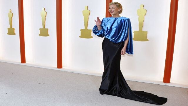 Cate Blanchett looked statuesque in this blue and black Louis Vuitton gown. The actor nominated for her performance in Tar kept it eco-friendly with a skirt made of sustainable silk. The look felt like silky liquid, frozen in time as it swirled around her body. Reuters Cate Blanchett looked statuesque in this blue and black Louis Vuitton gown. The actor nominated for her performance in Tar kept it eco-friendly with a skirt made of sustainable silk. The look felt like silky liquid, frozen in time as it swirled around her body. Reuters