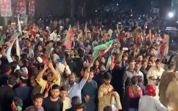 WATCH: Former Pakistan PM Imran Khan leads thousands at rally in Lahore as police arrive to arrest him