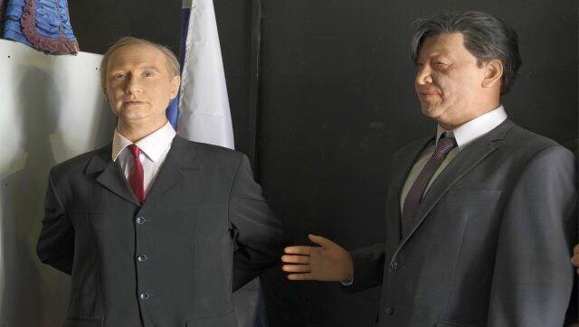 Wax figures depicting Russian president Vladimir Putin and Chinese president Xi Jinping are displayed at a wax sculpture museum in St. Petersburg, ahead of Xi’s arrival in Moscow. AP Wax figures depicting Russian president Vladimir Putin and Chinese president Xi Jinping are displayed at a wax sculpture museum in St. Petersburg, ahead of Xi’s arrival in Moscow. AP