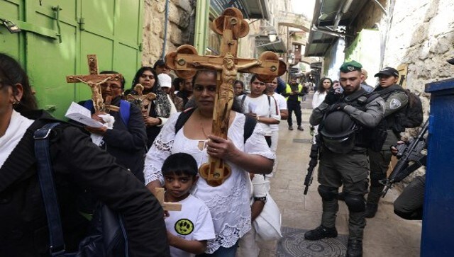 Catholic faithful in Israel participated in a Good Friday procession commemorating the passion and death of Christ, Notably, Good Friday overlaps Passover and day 16 of Ramzan. AFP Catholic faithful in Israel participated in a Good Friday procession commemorating the passion and death of Christ, Notably, Good Friday overlaps Passover and day 16 of Ramzan. AFP